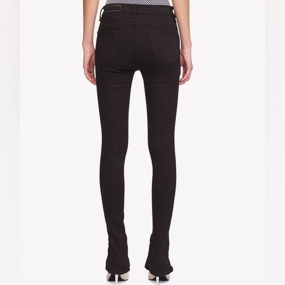 Rag & Bone Isabel Skinny High Rise Black Moto Jean with Ankle Zipper Hardware - Picture 3 of 16